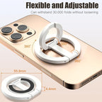 Magnetic Phone Ring for MagSafe Dual-Sided Magnetic Phone Grip Magnet Phone Stand Grip Compatible with iPhone 17/16/15/14/13 Pro Max Plus Mag Safe Accessory for Car Mounts (White)