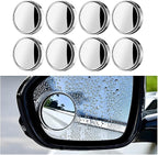 8PCS Car Blind Spot Mirror, 360 Degree Clear HD Convex Wide Angle Round Vehicle Side Rear View Mirror, Adjustable Auto Rearview Accessories to Reduce Blindspot, Universal Fit