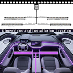 RGB Car Strobe Safety Lights with Remote,Interior LED Light for Car Accessories Women Men Husband Birthday Gift APP Control with USB Port Music Sync Color Change for Truck Decor 12V Dashboard