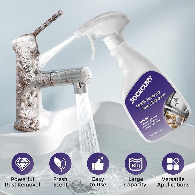 500ML Stainless Steel Rust Remover, Multi-Purpose Foam Cleaner, Dissolves Rust Particles, Stainless Steel Appliance Cleaner,Food-safe Formula,Metal Cleaner
