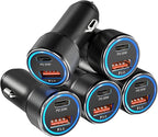 USB C Car Charger 5 Pack, 36W Dual Port PD&QC 3.0 Fast Charging 12V USB Car Charger Cigarette Lighter Adapter Plug for iPhone 15 14 13 12 11 Pro Max SE,iPad,Samsung,Pixel(Black)