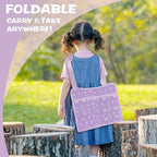 Kids Travel Tray for Car Seat, Road Trip Essentials Kids Lap Tray | Toddler Gift for Girl Activities with Dry Erase Board, No-Drop iPad Holder Stand, Cup Holder & Adjustable Strap, Purple