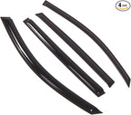 Outside Mount Window Vent Visors Rain Guards Compatible with Volkswagen Tiguan 2009-2016 | Side Window Wind Deflectors Rain Shields | Black Tinted, 4 Pcs Set, BGWV-747