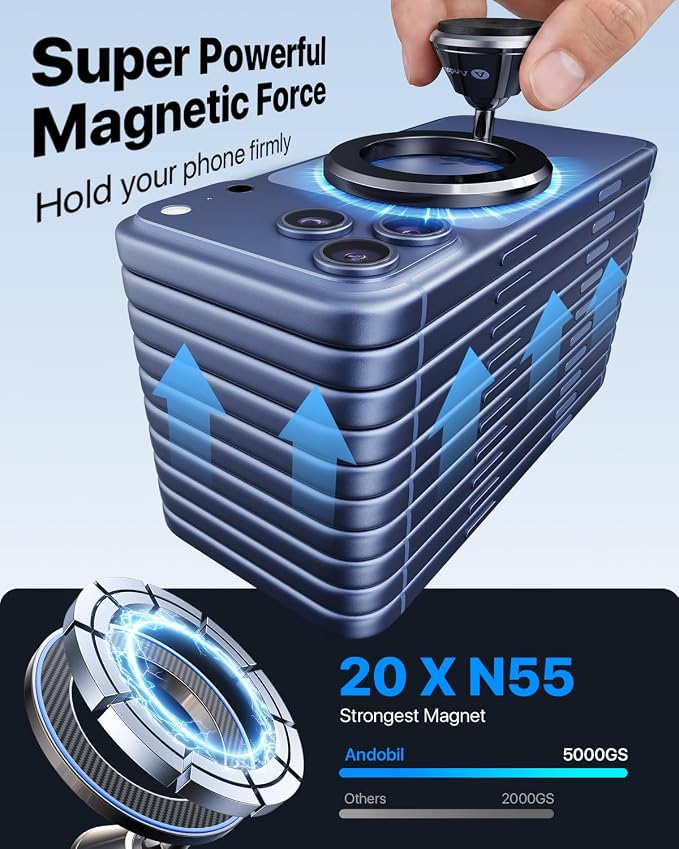for Magsafe Car Mount [Strongest Magnet & Upgraded 3M Adhesive] Magnetic Phone Holder for Car Dashboard 360 Adjustable Magnetic Car Phone Holder Mount for iPhone 17 Pro Max 16 15 14 13 Plus