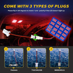 Car Interior LED Lights Accessories with 194 168 T10 / BA9S / DE3175 6418 211-2 578 Festoon Adapters, 48-SMD Panel Lamps for Dome Map Door Trunk Courtesy License Plate Lights (Brilliant Red)