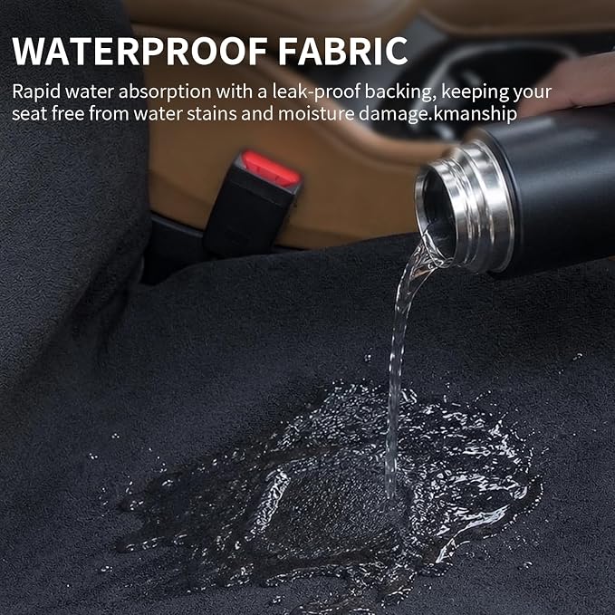 Car Seat Cover Towels Front Seats, Waterproof Sweat Car Seat Towel Protector After Gym Post Workout Athletic, SUV Truck Seat Towel Cover for Running Swimming Beach and Hiking (Black 1Pcs)