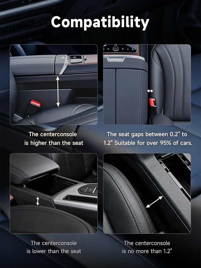 Car Seat Gap Filler Organizer with 69W Retractable Car Charger | 2 USB Ports and 2 Charging Cable Car Seat Organizer, Seat Gap Storage Box for Sedans Suv Truck, Car Interior Accessories