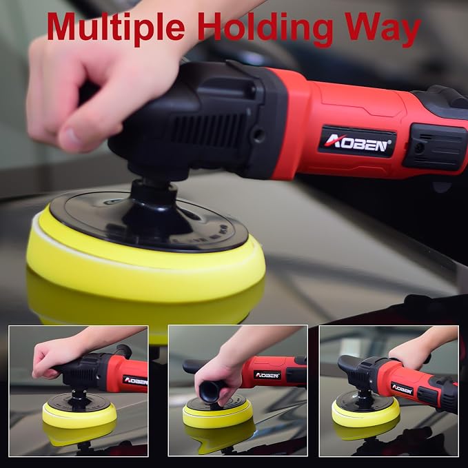 6/7 inch Buffer Polisher,Rotary Car Buffer,1600W Car Polisher Waxer Kit with 6 Variable Speed 1000-3500RPM & 4 Polishing Pads,Detachable Handle for Car Polishing and Waxing