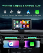 Apple Carplay Screen for Car, 7" HD Portable Wireless Apple Carplay & Android Auto Touchscreen, with 1080P Backup Camera, Car Play Screen Tablet, GPS Navigation/Mirror Link/Bluetooth/FM/Voice Control