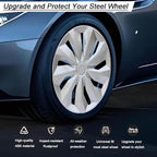Hubcap Wheel Cover Replacement R16 Hub Caps Universal-Fit Steel Wheel Rim Cover ABS Material Exterior Accessories for Car Truck SUV -Set of 4（16-inch，Silver）