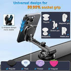 for Pop Socket Car Mount, Suction Cup Socket Grip Holder for Car with Strong 3M Sticky Adhesive, Dashboard Windshield Car Phone Holder Works for Popsocket, Fits All Smartphones with Pop Grip