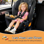 2PCS Car Seat Snack Tray for Kids Toddler Travel,Cup Holder Expander for Car,Toddler Travel & Road Trip Accessory for Mess-Free Snacking in The Car (Black)