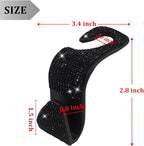 2 Pack Car Hooks, 2021 New Bling Rhinestones Crystal Hooks Car Decorations Auto Seat Back Organizers Strong and Durable Backseat Hanger Storage Universal for SUV Truck Vehicle (Black)