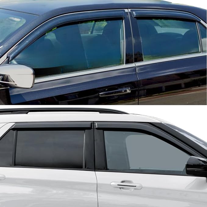 Out-Channel Window Visors Rain Guards for 2021-2025 Nissan Rogue S SV SL,Side Window Deflectors Vent Visors,No-Drill Weather Protection,Car Accessories-4pcs