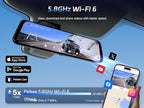 S12 Pro Mirror Dash Cam with STARVIS 2 Sensor, Rear View Mirror Camera 5.8GHz WiFi, 4K Front and 1080P Rear Backup Camera for Car, ADAS, Voice Control, Color Night Vision, 64G Meomory Card
