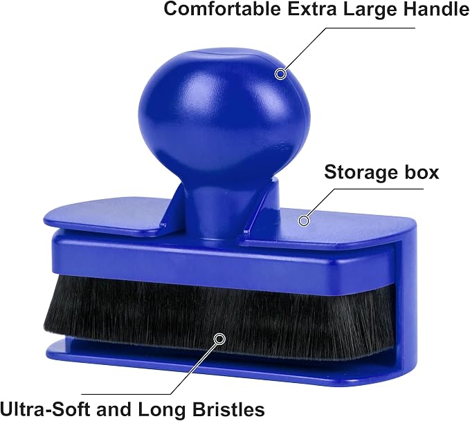 Tire Shine Applicator Brush - Large Automotive Tire Dressing Applicator with Storage Stand for Car Detailing & Wash Kit, 3.6 Inch Length (Blue)