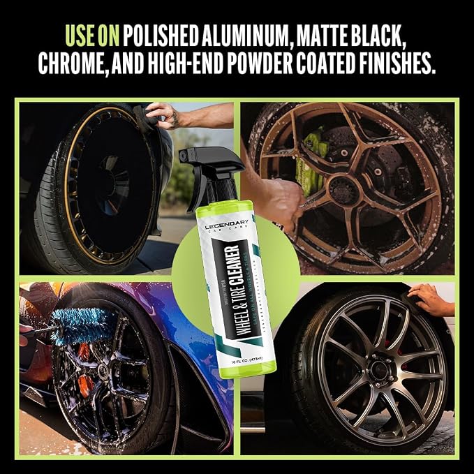 Legendary Wheel Cleaner Spray 16oz - Deep Cleaning Formula for All Wheel & Rim Finishes - Removes Brake Dust, Dirt & Grime