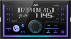 KW-SX88BT Bluetooth Double DIN Car Stereo, 200W Digital Stereo Receiver, AM/FM Radio, Dual Phone Connection, 13-Band EQ, 1.5A USB & AUX Inputs, Custom Color Illumination, Shallow Chassis