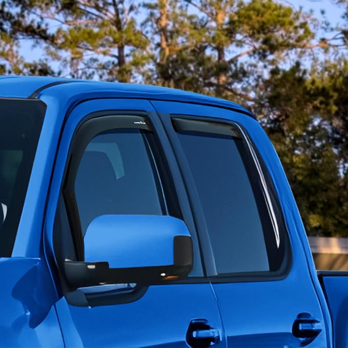 Goodyear Shatterproof in-Channel Window Deflectors for Nissan Frontier 2022-2026 Crew Cab, Rain Guards, Window Visors for Cars, Vent Deflector, Car Accessories, 4 pcs. - GY007960