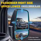 Passenger Side Up and Lower Mirror Glass Compatible with 2015-2025 Ford Transit 150 250 350 2023-2025 E-Transit Replace CK4Z17K707D