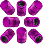 Tire Valve Stem Caps for Car Tires Air Caps Cover 8 Pack Corrosion Resistant Premium Alloy Leak-Proof Universal for SUV Truck Motorcycle Bike Purple