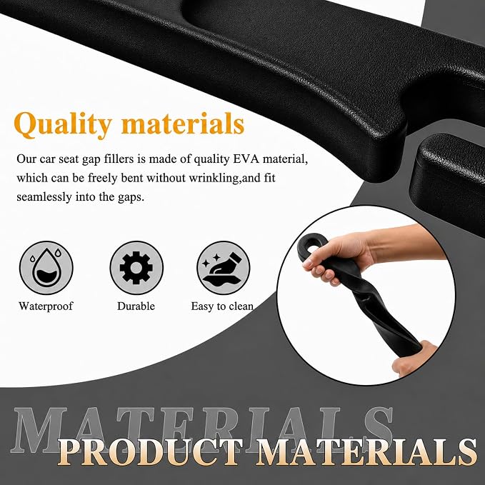 2-Pack Car Seat Gap Filler Compatible with Subaru Outback, Forester, Crosstrek, Ascent & Solterra Accessories, Seat Gap Organizer with Emergency Glass Breaker & 2 Sunglasses Holders, Black