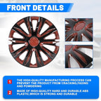 4-Pack 13 Inches Wheel Rim Cover Hubcaps,Redesign Fashion Style Replacement Hubcaps,Car Truck SUV Hub Accessories,Black&Red&Lacquer