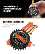 Tire Pressure Gauge (0-100 PSI) Certified ANSI Accurate with Large 2 Inch Easy to Read Glow Dial, Low - High Air Pressure Gauge. Tire Gauge for Car and Trucks Tires