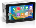 BV9358B Car Stereo – Wireless CarPlay Android Auto, Double Din, 7 Inch Touchscreen, Bluetooth, NO CD DVD Player, AM/FM Radio Receiver, A/V Input, USB