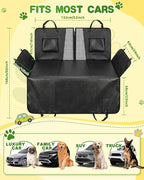 Back Seat Extender for Dogs, Hard Bottom Car Seat Cover Holds 440 LB, Waterproof Scratch Proof Nonslip Dog Seat Cover, Upgraded Material PU Leather Seat Covers Protector for Pet Sedan SUV Trucks