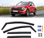 in-Channel Rain Guards for 2023-2026 Kia Sportage, Window Visor Shields Vent Deflector Shade Wind Dark Smoke 2024 2025 23 24 25 26, Tape-On Inside-Mount, 4PCS
