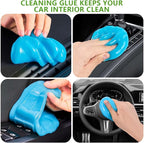 2 Pack Car Cleaning Gel Slime Clean Putty Dust Remover Car Interior Cleaner Kit Supplies Accessories Auto Detailing Tools for Air Vents Consoles Cup Holders Keyboards Notebook Camera