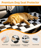 Backseat Pet Bed Mat, Non-Slip Dog Seat Cover with Scratch-Resistant Padding, Dog Bed for Cars, Trucks & SUVs, Universal Fit for Backseat Extenders (Black)