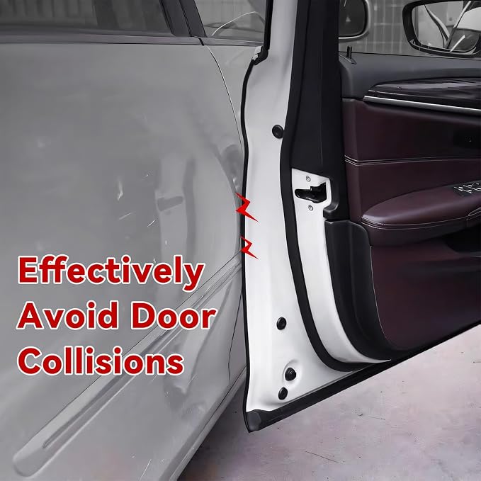16.4Ft(5M) Car Door Edge Protector, Anti-Collision Auto Door Protective Strip U Shape Edge Trim, Self-Adhesive Automotive Doors Entry Guard Seal Protector for Most Vehicles (White)