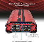 SXE-4000.4D/RD Car Amplifier Stereo Full-Range Class D 4-Channel 275x4 RMS @4 OHM 4000 Watts - Powerful and Compact Amp for Speakers in Car Audio System