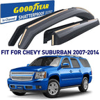 Goodyear Shatterproof In-Channel Window Deflectors for Chevrolet(Chevy)Suburban 1500 2007-2014/Suburban 2500 2007-2013,Rain Guards,Window Visors for Cars,Vent Deflector,Car Accessories, 4 pcs-GY007710