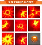 LED Road Flare Warning Light Full Emergency Safety Kit Battery Powered with Hammer Whistle Gloves