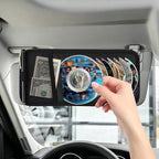 Car CD Holder Visor Organizer, DVD Storage Case for Vehicle Sun Visor, 12 Capacity Disc Holder for CDs/DVDs/Blu-ray, Car Interior Storage Organizer Black