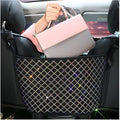 Bling Car Net Pocket Handbag Holder, Rhinestone Vehicle Backseat Purse Organizer Between Seats, Diamond Hanging Storage Bag Barrier of Pet Kids, Universal Automotive Accessories (Multicolor)