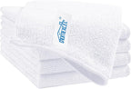 White Cleaning Rags 5 Pack, Highly Absorbent Microfiber Cleaning Cloth for Kitchen, Lint Free, Scratch-Free, Reusable Microfiber Towels for House, Window and Glass, Cars, 11.5 X11.5 inch