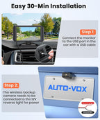 W5 Wireless Backup Camera: 4.5" 1080P Dual-Channel Monitor, Easy Installation, Stable Wireless Signal, IP69K Waterproof Color Night Vision Back Up Camera for Truck, Car, SUV, Van and Trailer
