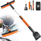 45.7" Extendable Snow Brush and Larger Ice Scrapers for Car Windshield, Scratch-Free Snow Brush with 360° Pivoting Head & Non-Slip Foam Grip, Ice Removal Tool for Car, SUV, Trucks