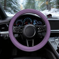 Car Steering Wheel Cover, Thin Anti-Skid Silicone Steering Wheel Cover for Men & Women, Universal Automotive Interior Accessories for Most Cars (Purple)