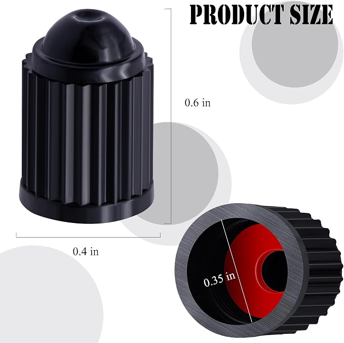 50PCS Tire Valve Stem Caps, The Upgraded Version Plastic Air Caps Cover, with O-Ring Rubber Seal, Universal Tyre Valve Dust Caps for Cars, SUV, Trucks, Bikes, Motorcycles, Bicycles(Black)