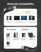 USB C to C Cable 60W [2Pack 6FT], USB Type C Fast Charging Cable for Car Durable Braided iPhone USB C Charger Cable USBC to USBC Cord for iPhone 17/16/15/Pro Max, Samsung Galaxy S23 and More-Black