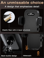 Topmake Car Phone Holder Mount,【2025 Upgrade】 3-in-1 Cell Phone Holder for Car, Dashboard Windshield, Suction Cup Hands-Free Car Phone Stand, Automobile Cradles Universal,Black
