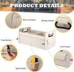 Car Trunk Organizer for SUV, Car Storage Organizer Collapsible Multi Compartment Container Box Adjustable Car Accessories for Women Men, Beige
