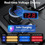 131W Car Charger Super Fast Charging Cigarette Lighter USB Phone Accessories Charger Adapter with QC USB c Type c PD Universal Quick Charge Multi 4 Port for 12-24v Car Cigarette Lighter Plug