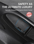 2024-2020 Tesla Model Y Door Side Storage Box with Emergency Button Cutout, Door Organizer Pocket Liners, Waterproof TPE Front & Rear Side Tray Protector Liner Set of 4