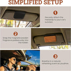 Car Air Freshener - Wood Air Freshener - Car Odor Eliminator for Visor Clip-Variety Scent Refill, Vehicle Scent Diffuser for Cabin, Truck & SUV - Pack of 4 (Teak-Amber-Cabana-Open Air)-CLIP INCLUDED